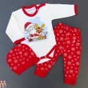 لباس کریسمس نوزاد بادی بلند و شلوار و کلاه ست 3 تکه پاپانوئل cute christmas baby clothes