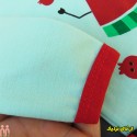 لباس نوزاد بادی بلند و شلوار و کلاه ست 3 تکه سبز قرمز یلدا cute christmas baby clothes