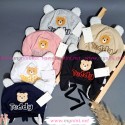 کلاه نوزاد روگوشی گرم داخل خزدار تدی مشکی Baby warm teddy hats