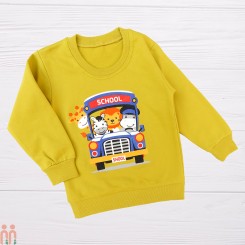 لباس بلوز پسرانه دورس نخی اسپرت زرد گُلد اتوبوس مدرسه Boy new shirts