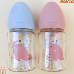 شیشه شیر پیرکس رووکو 140میل Rovco wide mouse glass bottle