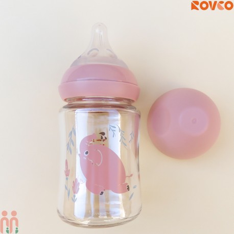 شیشه شیر شبیه سینه مادر پیرکس ریکانگ کوچک Rikang wide mouse glass bottle