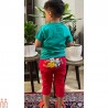 شلوارک کتان پسرانه دخترانه کمرکشی اسپرت قرمز خرسی فرندز
