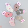 جوراب مچی نوزاد نخی استپ دار طوسی خرس 0 تا 1 سال Baby cute socks