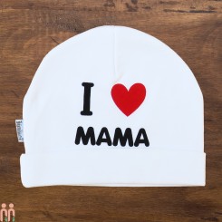 کلاه کشی نوزاد و کودک پنبه ای آی لاو ماما جونیورز I Love mama baby hat سیسمونی و لباس بچه