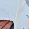 ست لباس نوزادی 5 تکه نخی طوسی سفید پاندا Baby clothes set
