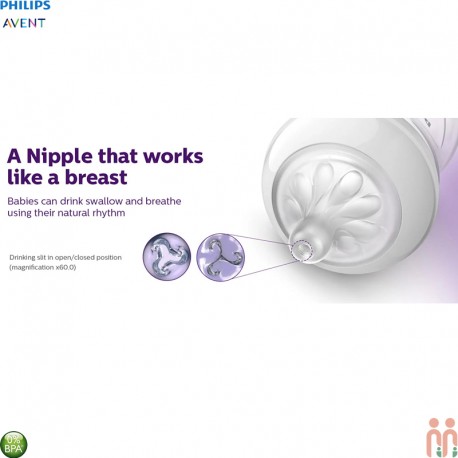 شیشه شیر اونت اصل 125 میل با جعبه سری جدید ریسپانس برند فیلیپس اونت Philips Avent Natural Response