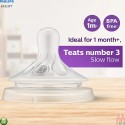 سرشیشه اونت اصل نچرال ریسپانس 3 قطره سری جدید 2 عددی Philips Avent Natural Teat