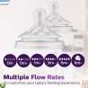 سرشیشه اونت اصل نچرال ریسپانس 3 قطره سری جدید 2 عددی Philips Avent Natural Teat