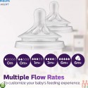 سرشیشه اونت اصل نچرال ریسپانس 4 قطره سری جدید 2 عددی Philips Avent Natural Teat