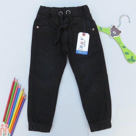شلوار لی بچه گانه بنگلادشی کمرکشی مارک اورجینال B&Y مشکی Baby jeans pants