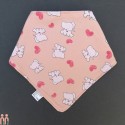 دستمال گردن و پیشبند نوزاد و کودک وارداتی 2 لایه نخی صورتی فیل Baby Triangle cotton bibs