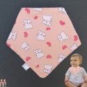 دستمال گردن و پیشبند نوزاد و کودک وارداتی 2 لایه نخی صورتی فیل Baby Triangle cotton bibs