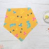 دستمال گردن و پیشبند نوزاد و کودک وارداتی 2 لایه نخی زرد دایناسور Baby Triangle cotton bibs