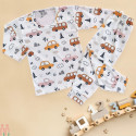 لباس ست بلوز شلوار نخی پسرانه ماشین و ابر 1 تا 3 سال kids clothes set