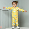 لباس ست بلوز شلوار نخی بچه گانه زرد خرس 1 تا 3 سال kids clothes set
