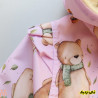 کاپشن دخترانه کلاه دار داخل خز ضدآب صورتی خرس شالگردنی Kids Jacket