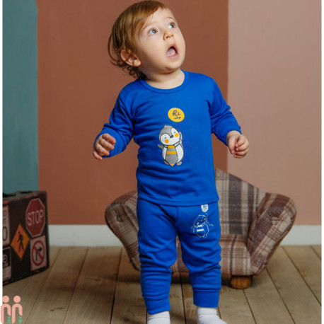 لباس ست بلوز و شلوار بچه گانه دورس تو کُرکی آبی کاربنی پنگوئن kids new warm set clothes