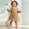لباس مجلسی دخترانه پیراهن آستین بلند نسکافه ای طرح اِلای Girl Elay model dress