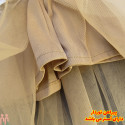 لباس مجلسی دخترانه پیراهن آستین کوتاه نسکافه ای طرح نوژا Girl Nozha model dress