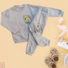 بلوز و شلوار بچه گانه دورس نخی اعلا طوسی خرس کوچولو kids new set clothes