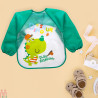 پیشبند لباسی بچه نایلونی سبز دایناسور Baby long sleeve waterproof bib
