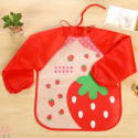 پیشبند لباسی بچه گانه ضدآب قرمز توت فرنگی baby waterproof clothing bibs with sleeves
