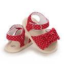 صندل دخترانه وارداتی نوزاد و کودک استپ دار طرح پاپیون قرمز خالدار Baby girl footwear