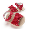 صندل دخترانه وارداتی نوزاد و کودک استپ دار طرح پاپیون قرمز خالدار Baby girl footwear