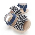 صندل دخترانه وارداتی نوزاد و کودک استپ دار طرح پاپیون چهارخانه Baby girl footwear