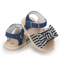 صندل دخترانه وارداتی نوزاد و کودک استپ دار طرح پاپیون چهارخانه Baby girl footwear