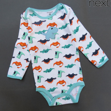 ست بادی آستین بلند و شلوار مارک نکست نخ پنبه ای دایناسور Next baby clothes set ست بادی آستین بلند و شلوار مارک نکست نخ پنبه ای دایناسور Next baby clothes set