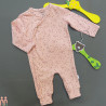 سرهمی نوزادی دخترانه وارداتی نخی مارک نوپیز رنگ صورتی کالباسی Noppies baby junpsuits
