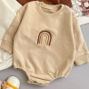 بادی نوزاد و بچه گانه نخی کرم نسکافه ای رنگین کمان Baby rainbow bodysuits