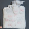ست لباس بیمارستانی نوزاد 7 تکه نخی اعلا مارک جونیورز سفید صورتی پاپیون Baby born clothes set