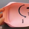 پیشبند سیلیکونی وارداتی کاسه دار ضدلک نوزاد و کودک صورتی ردپا Baby silicone bibs