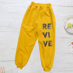 شلوار اسلش بچه گانه نخی کیفیت عالی ریوایو زرد گلد Revive sport pants