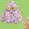 کاپشن دخترانه کلاه دار داخل خز ضدآب صورتی خرس شالگردنی Kids Jacket