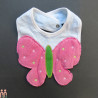 پیشبند عروسکی نوزاد وارداتی 3 لایه صورتی پروانه Baby cute plush bibs