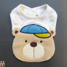 پیشبند عروسکی نوزاد وارداتی 3 لایه خرس Baby cute bear plush bibs