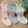 جوراب دخترانه مجلسی ساق بلند پاپیون کوچولو وارداتی کیفیت عالی نخ پنبه ای girl bow tie socks