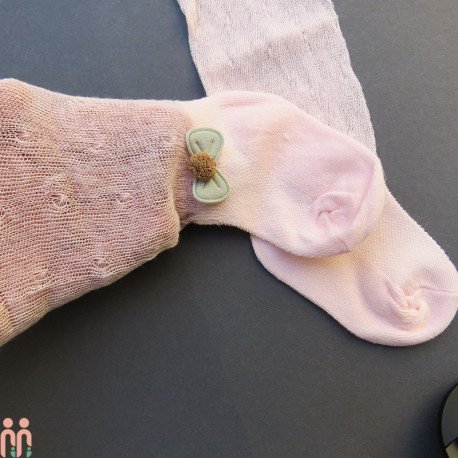 جوراب دخترانه مجلسی ساق بلند پاپیون کوچولو وارداتی کیفیت عالی نخ پنبه ای girl bow tie socks