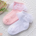 جوراب دخترانه مجلسی لبه توردار وارداتی کیفیت عالی نخ پنبه ای 2 تا 4 سال girl bow tie socks