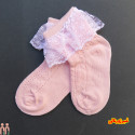 جوراب دخترانه مجلسی لبه توردار وارداتی کیفیت عالی نخ پنبه ای 2 تا 4 سال girl bow tie socks