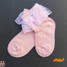 جوراب دخترانه مجلسی لبه توردار وارداتی کیفیت عالی نخ پنبه ای 2 تا 4 سال girl bow tie socks