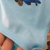 لباس رکابی زیردکمه دار نوزاد و بچه گانه نخی آبی خلبان mynini baby bodysuit