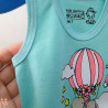 لباس رکابی زیردکمه دار نوزاد و بچه گانه نخی فیروزه ای فیل و بالن mynini baby bodysuit
