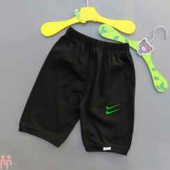 شلوارک دخترانه پسرانه نخی اسپرت و راحت کمرکشی مشکی طرح نایک kids short pants