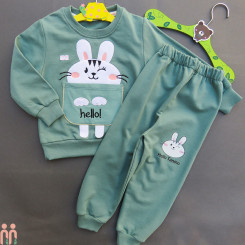بلوز و شلوار دورس دخترانه خرگوش سبز تیفانی Rabbit set clothes