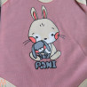 لباس ست نوزادی دخترانه بادی رکابی و مانتو و شلوار نخی 3 تکه کالباسی کرمی خرگوش Baby new cotton clothes set